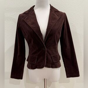 Vintage Y2K No Boundaries Corduroy Blazer Juniors Medium (7/9) Brown Suit Jacket